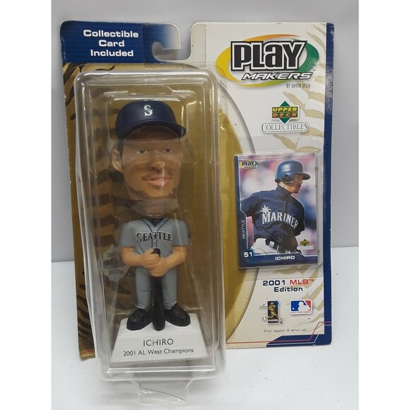 Ichiro Bobblehead Upper Deck Mariners AL West Champions 2001 Collectable Card - Picture 1 of 10